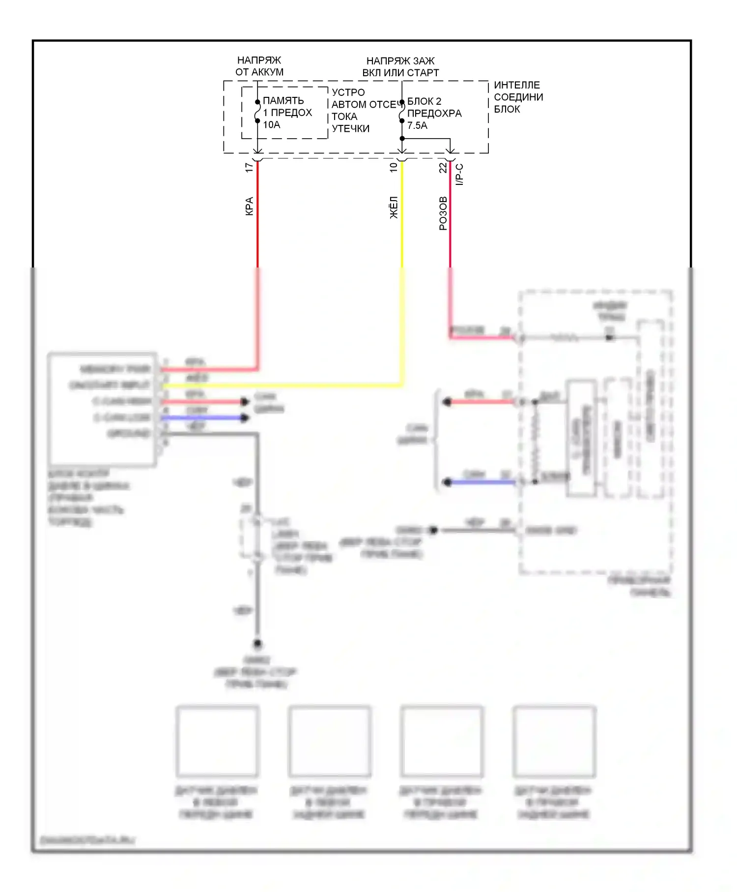 Genesis Hyundai I рестайлинг (2011-2016): Электросхема контроля давления в шинах 