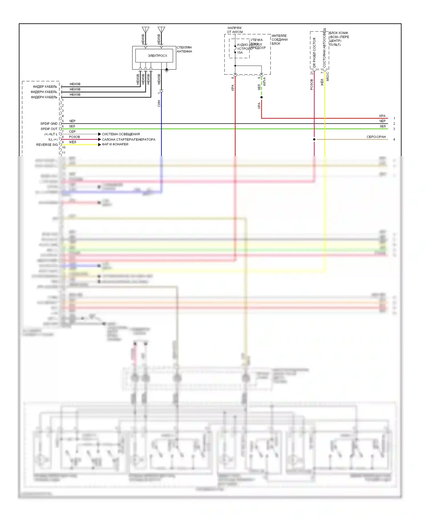 Genesis Hyundai I рестайлинг (2011-2016): Электросхема навигации, без усилителя jbl (1 из 3) 