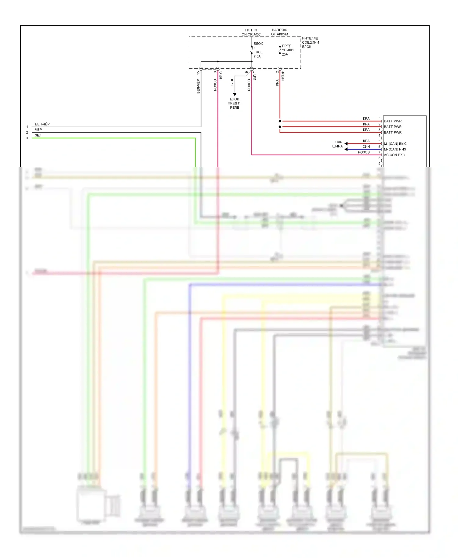Genesis Hyundai I рестайлинг (2011-2016): Электросхема навигации, без усилителя jbl (3 из 3) 