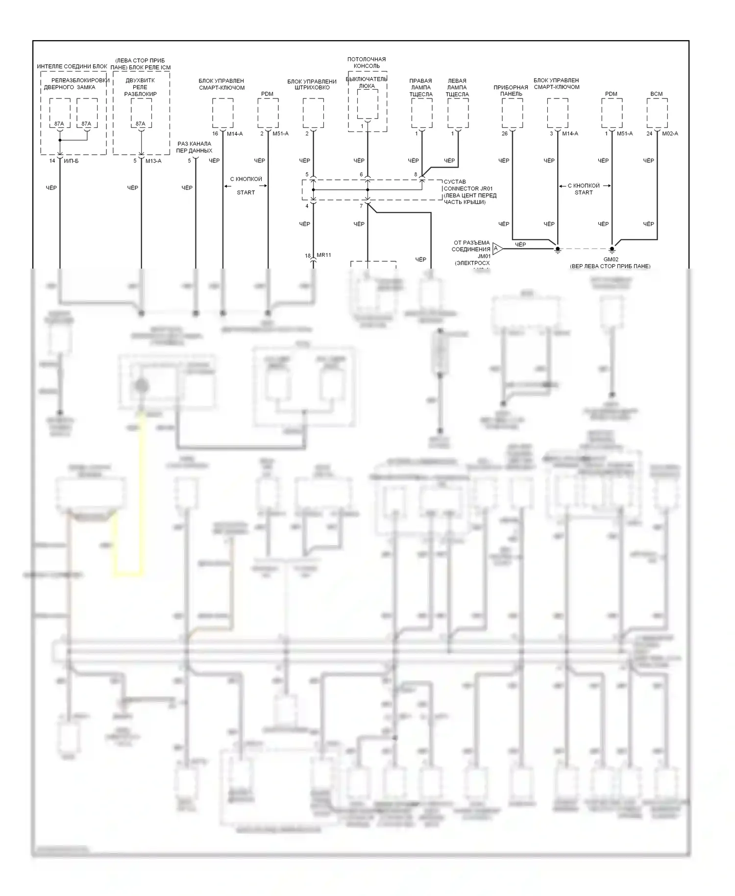 Genesis Hyundai I рестайлинг (2011-2016): Электросхема точек подключения масс (1 из 4) 