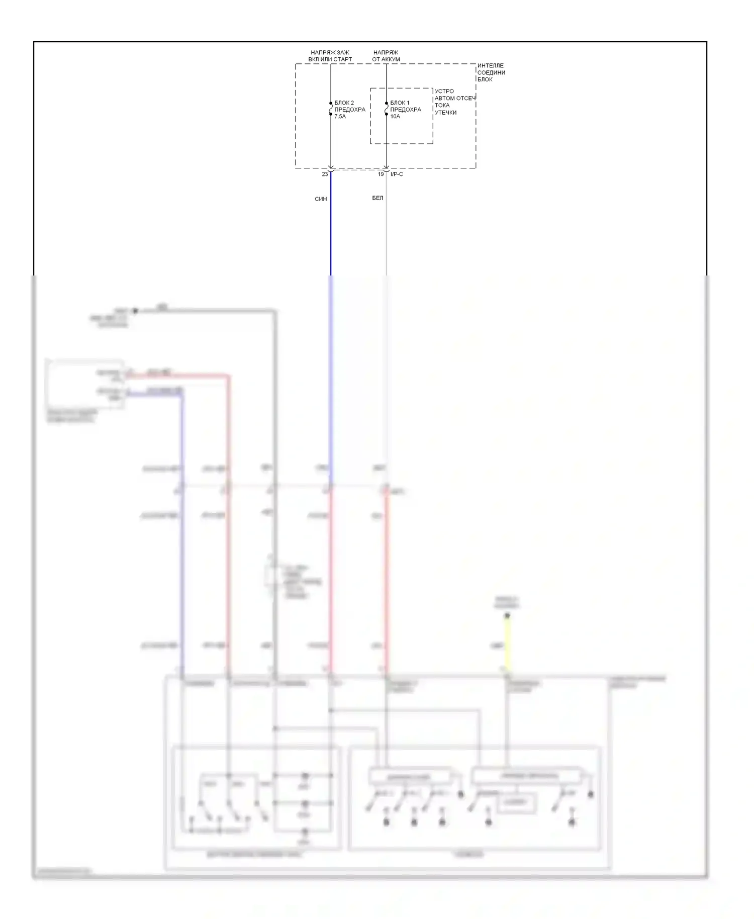 Genesis Hyundai I рестайлинг (2011-2016): Электросхема электрохромного зеркала, с tmu и homelink 