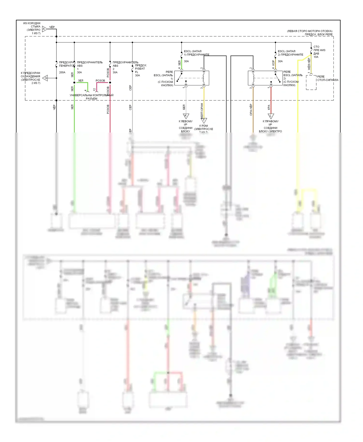 Genesis Hyundai I (2008-2011): Электросхема блока предохранителей реле (2 из 7) 