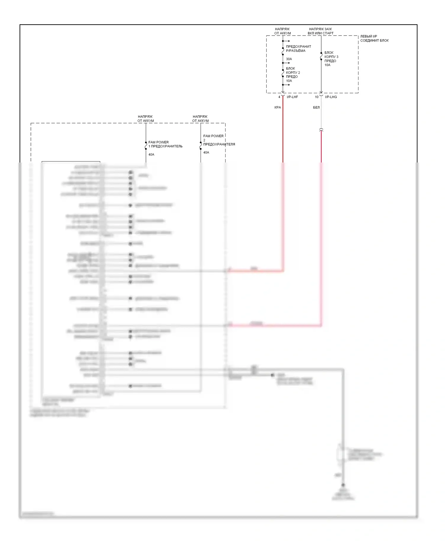 Genesis Hyundai I (2008-2011): Электросхема блока передней зоны 