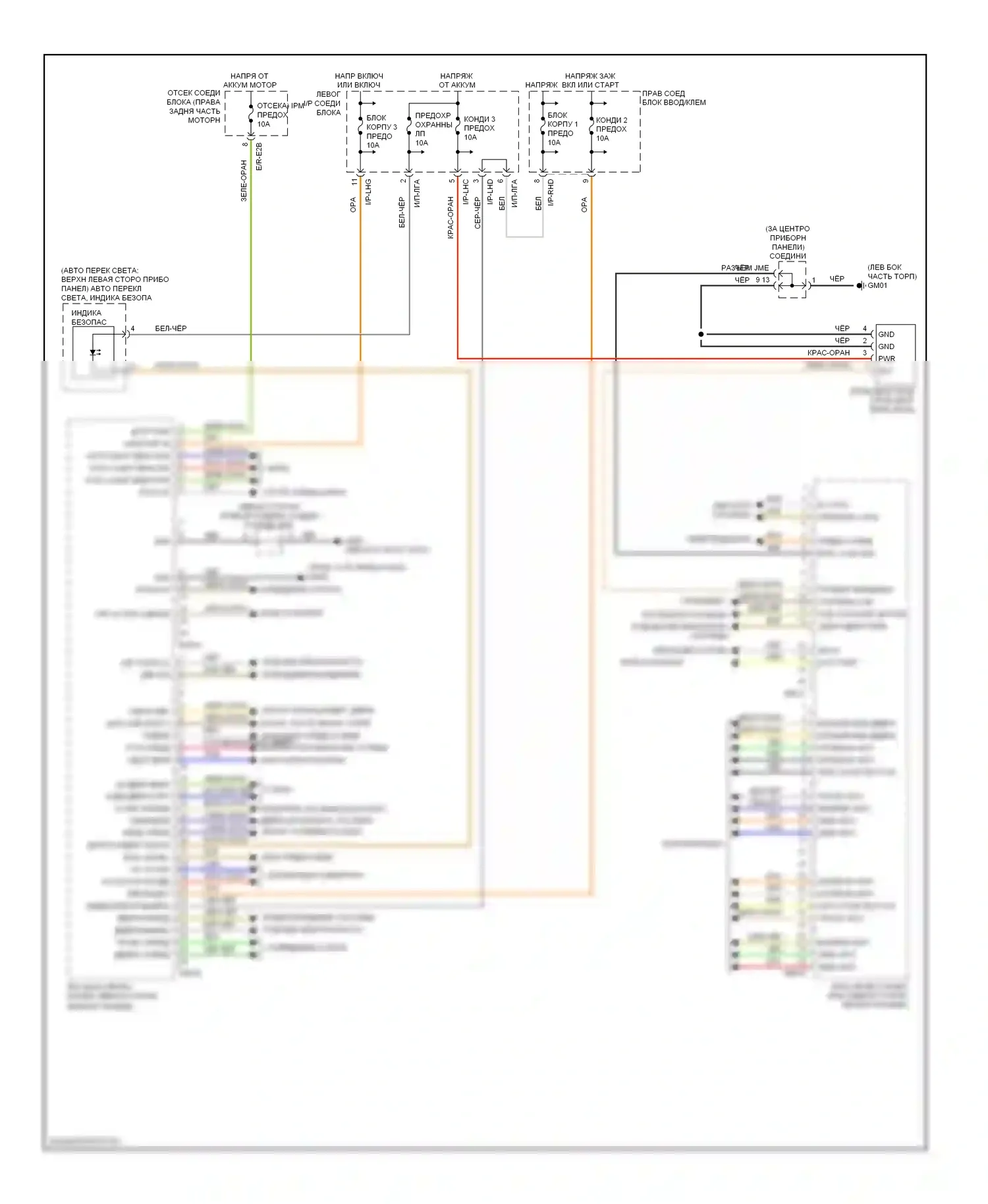 Genesis Hyundai I (2008-2011): Электросхема приборной панели 