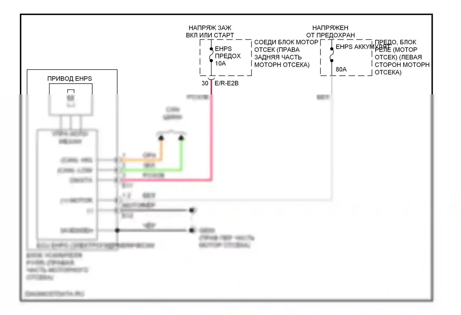 Genesis Hyundai I (2008-2011): Электросхема электроусилителя руля 