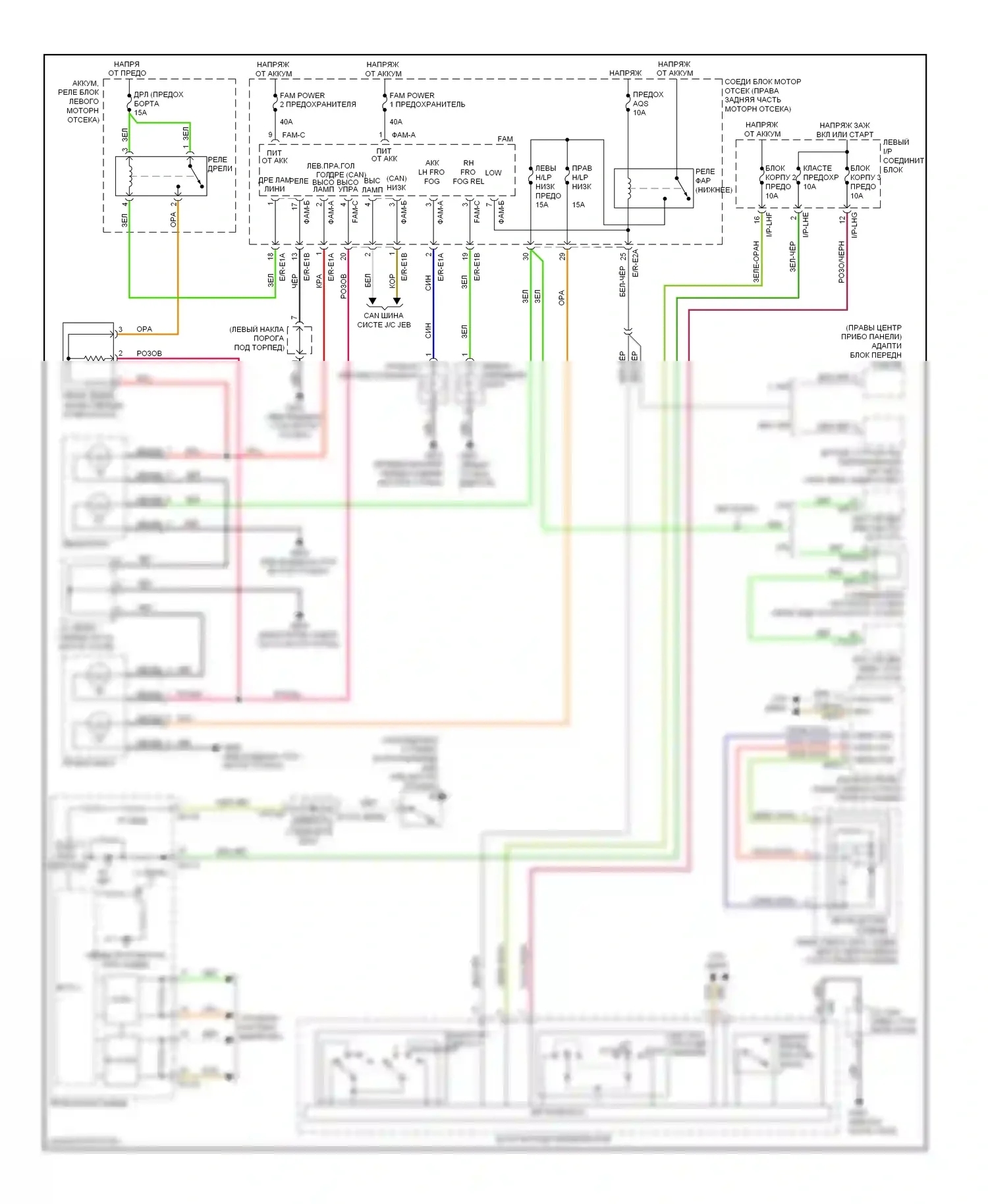 Genesis Hyundai I (2008-2011): Электросхема фар 