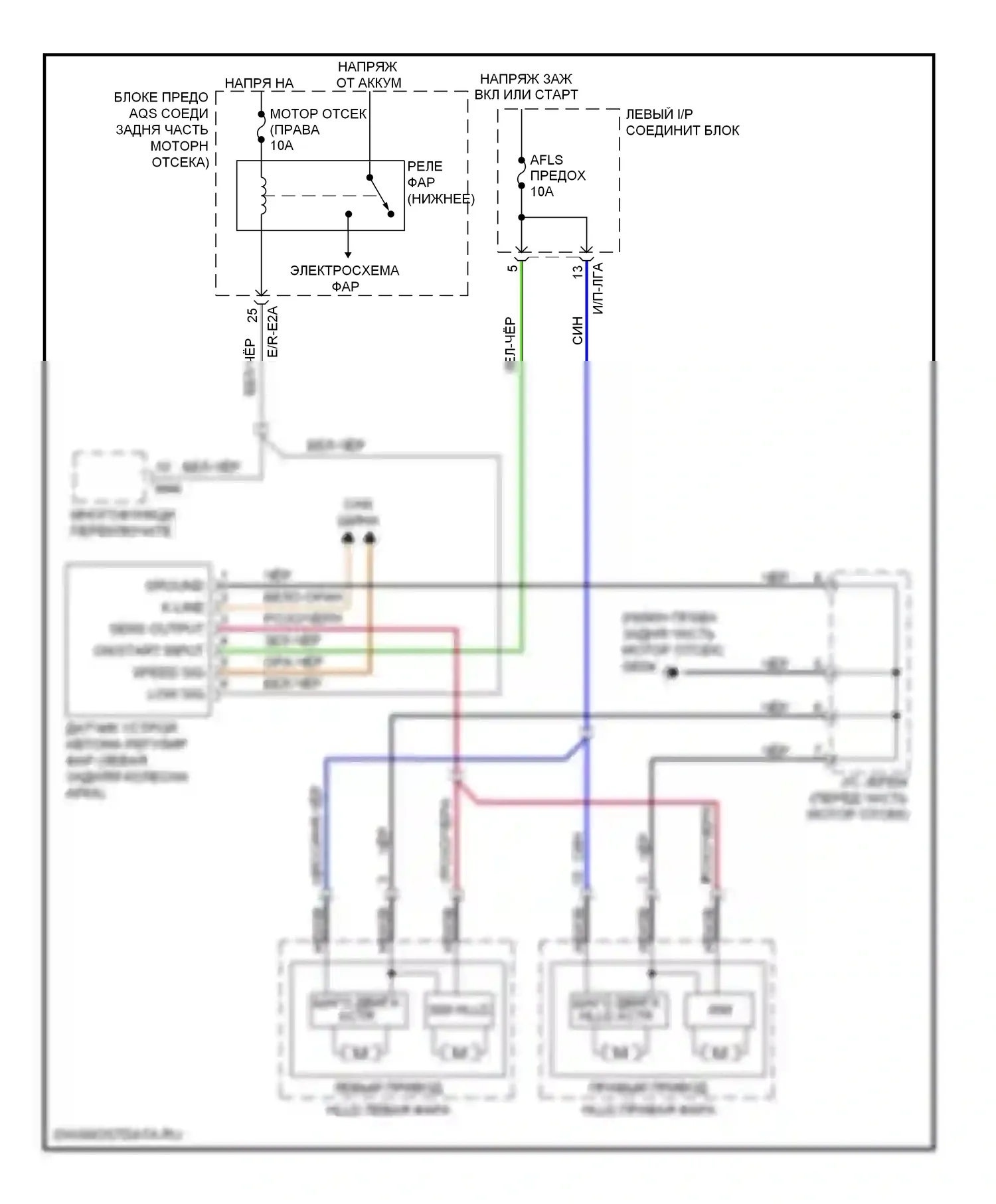 Genesis Hyundai I (2008-2011): Электросхема корректора фар, без афл 