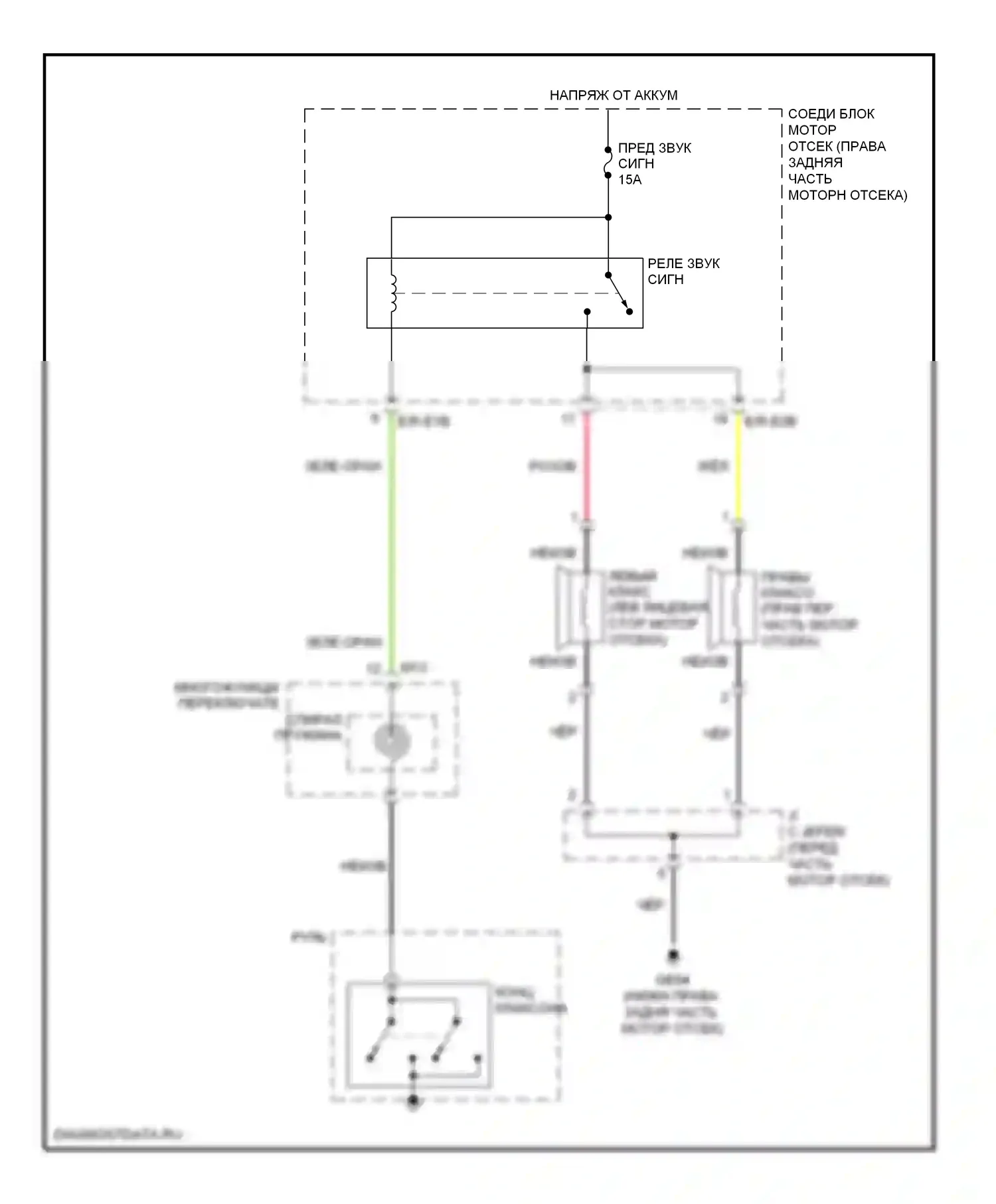 Genesis Hyundai I (2008-2011): Электросхема клаксона 