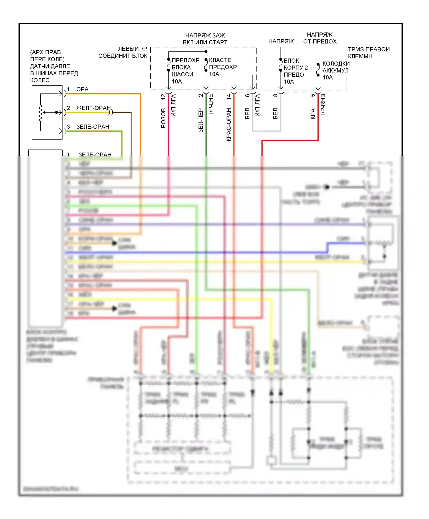 Genesis Hyundai I (2008-2011): Электросхема контроля давления в шинах 