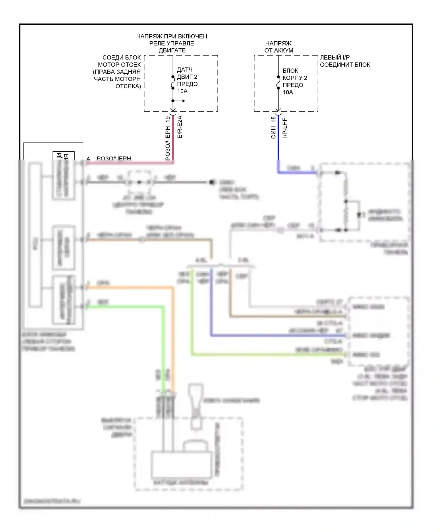 Genesis Hyundai I (2008-2011): Электросхема иммобилайзера, без кнопочного пуска 
