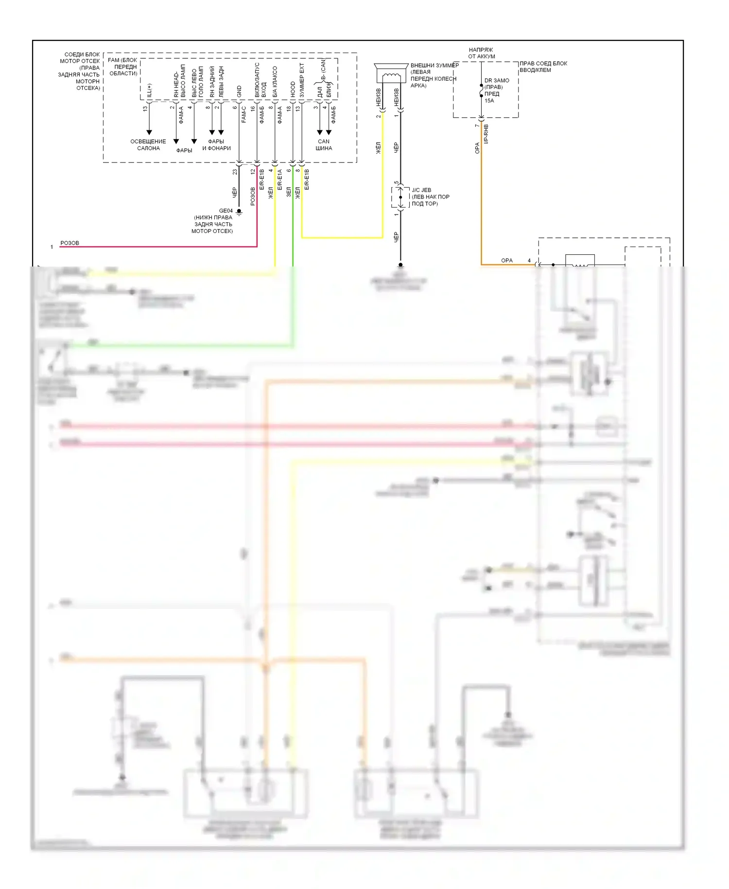 Genesis Hyundai I (2008-2011): Электросхема центрального замка (2 из 2) 