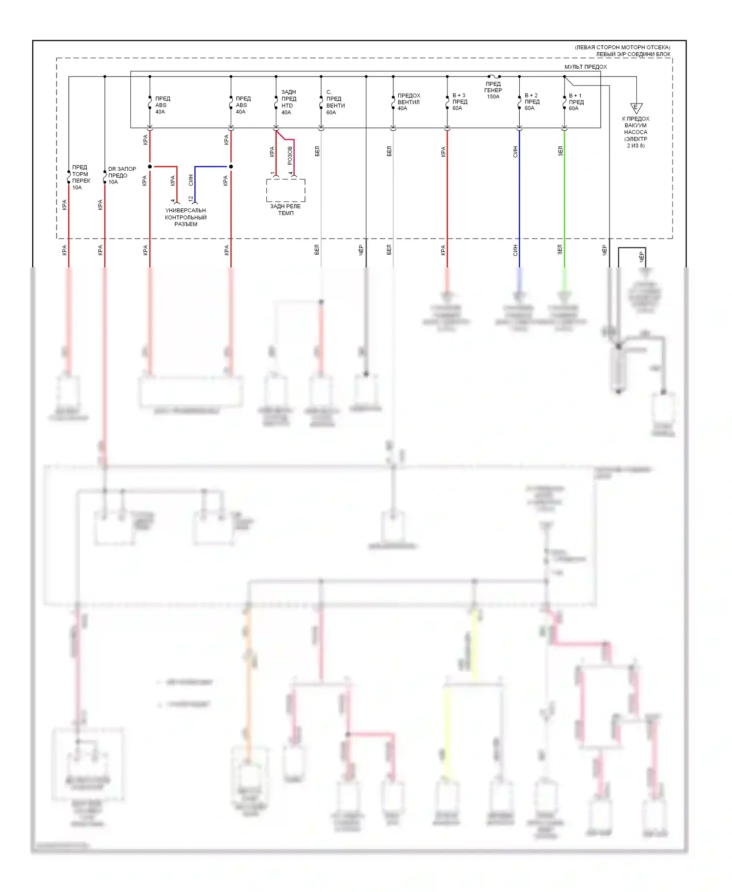 Genesis Hyundai II (2013-2016): Электросхема блока предохранителей реле (1 из 8) 