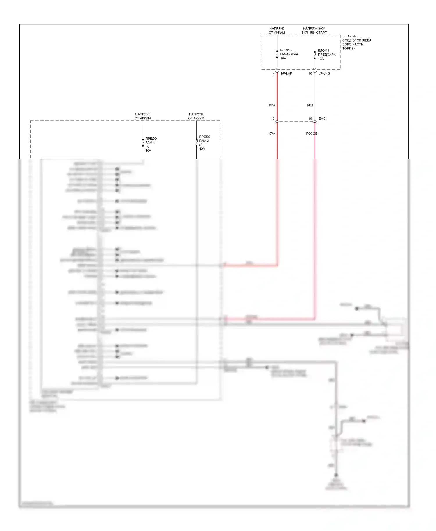 Genesis Hyundai II (2013-2016): Электросхема блока передней зоны 