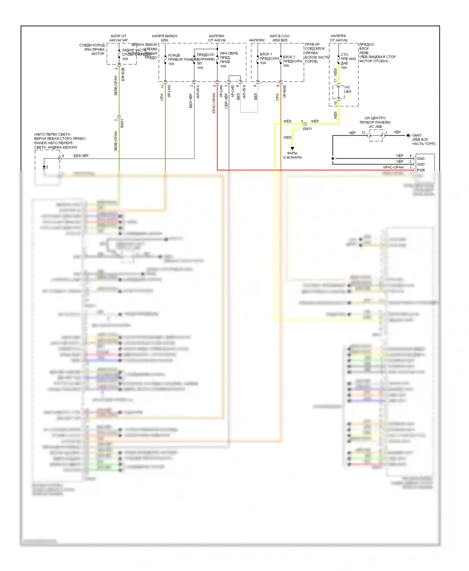 Genesis Hyundai II (2013-2016): Электросхема приборной панели 