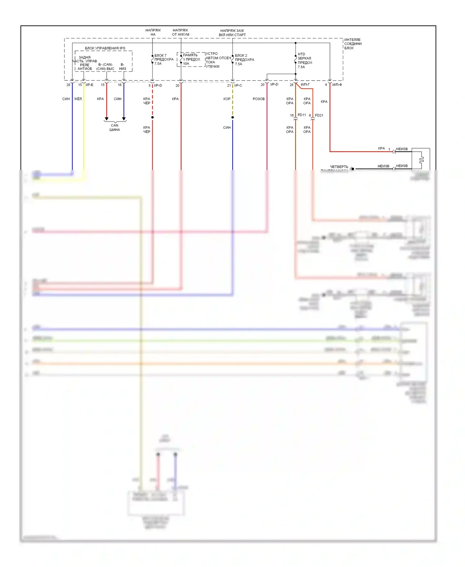 Genesis Hyundai II (2013-2016): Электросхема подогрева стекол (2 из 2) 