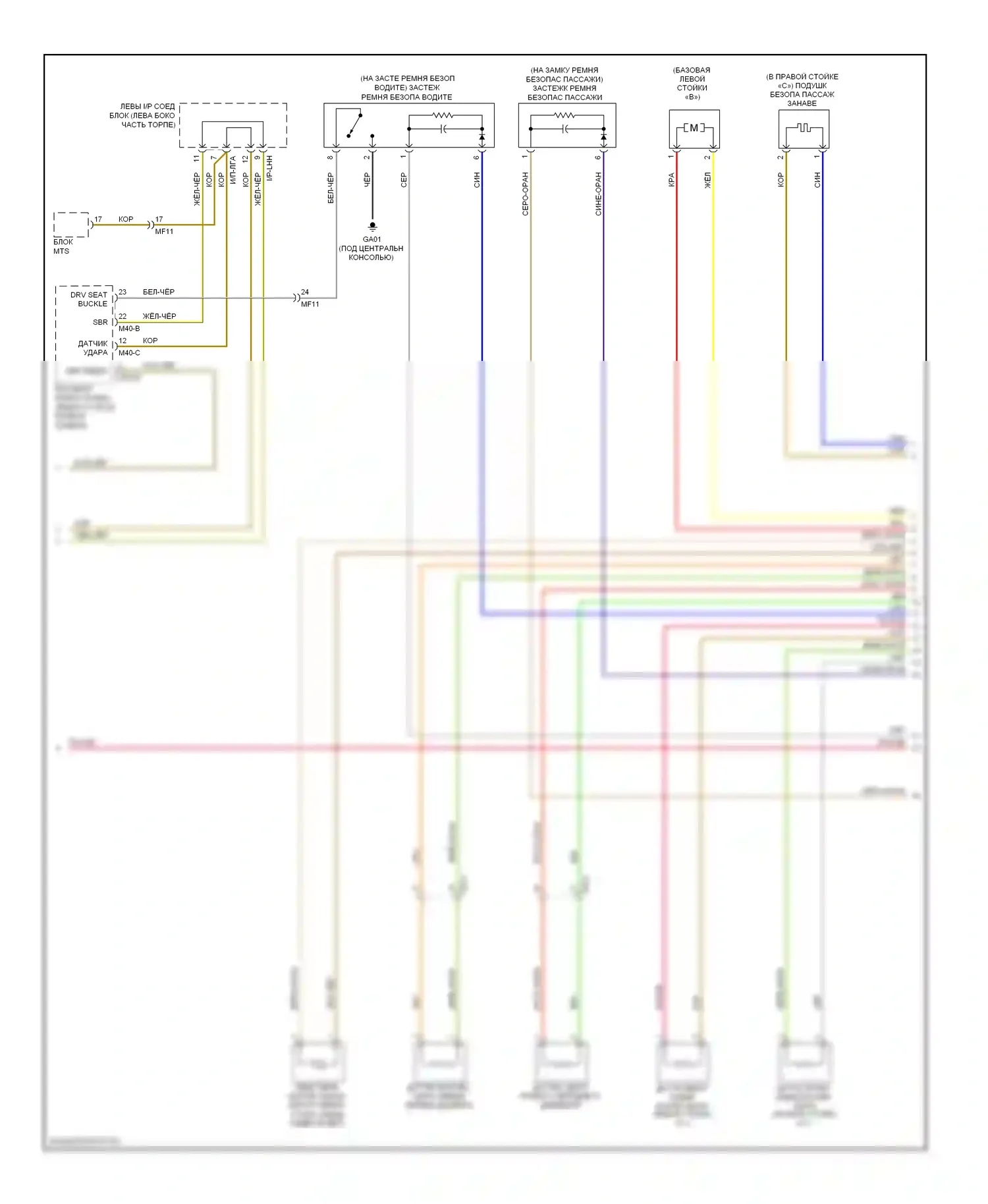 Genesis Hyundai II (2013-2016): Электросхема подушки безопасности (2 из 3) 