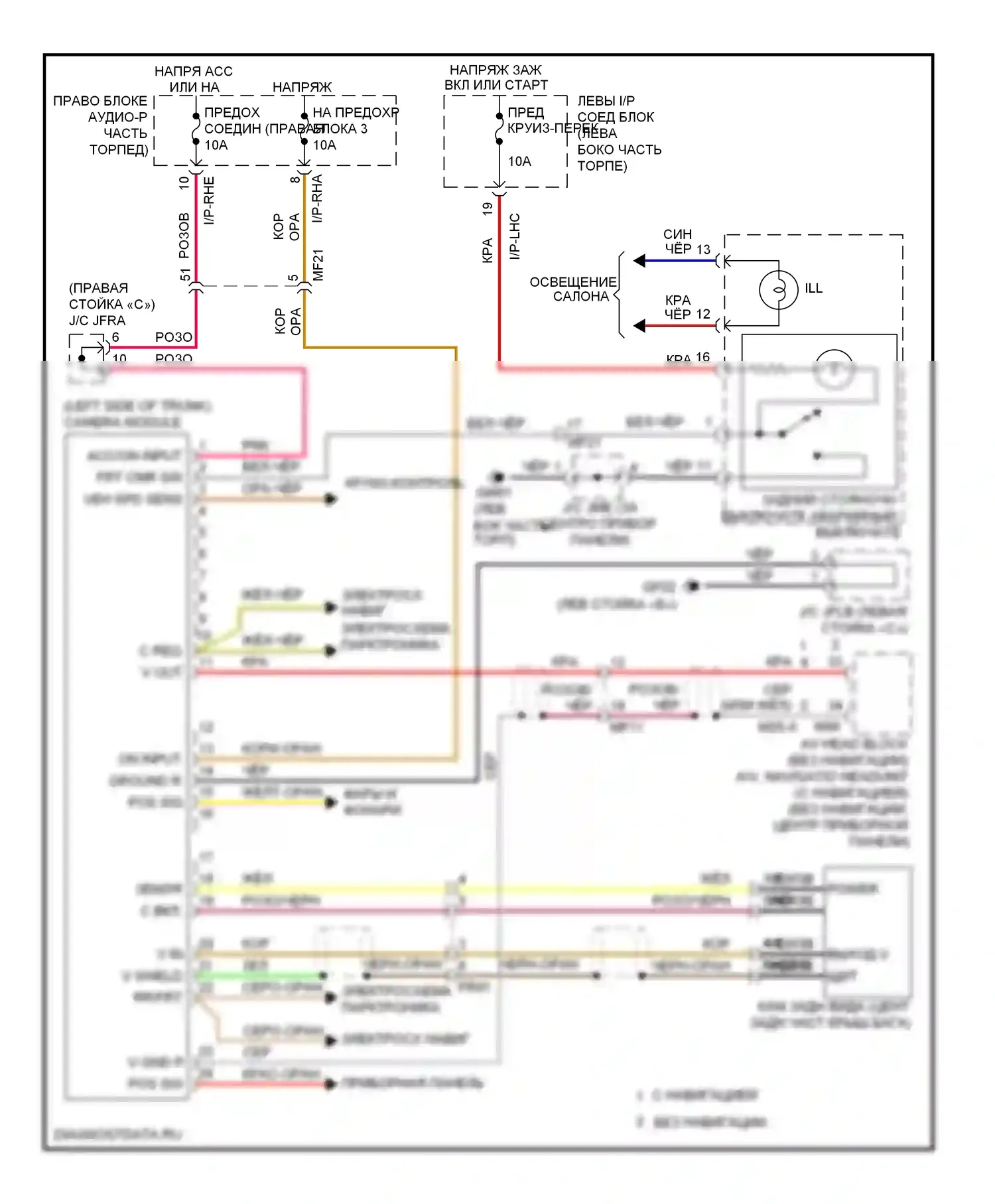 Genesis Hyundai II (2013-2016): Электросхема задней камеры 
