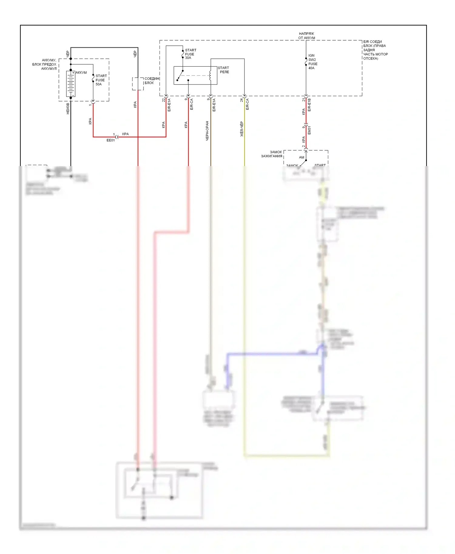 Genesis Hyundai II (2013-2016): 3.8l, электросхема стартера, без кнопочного пуска 