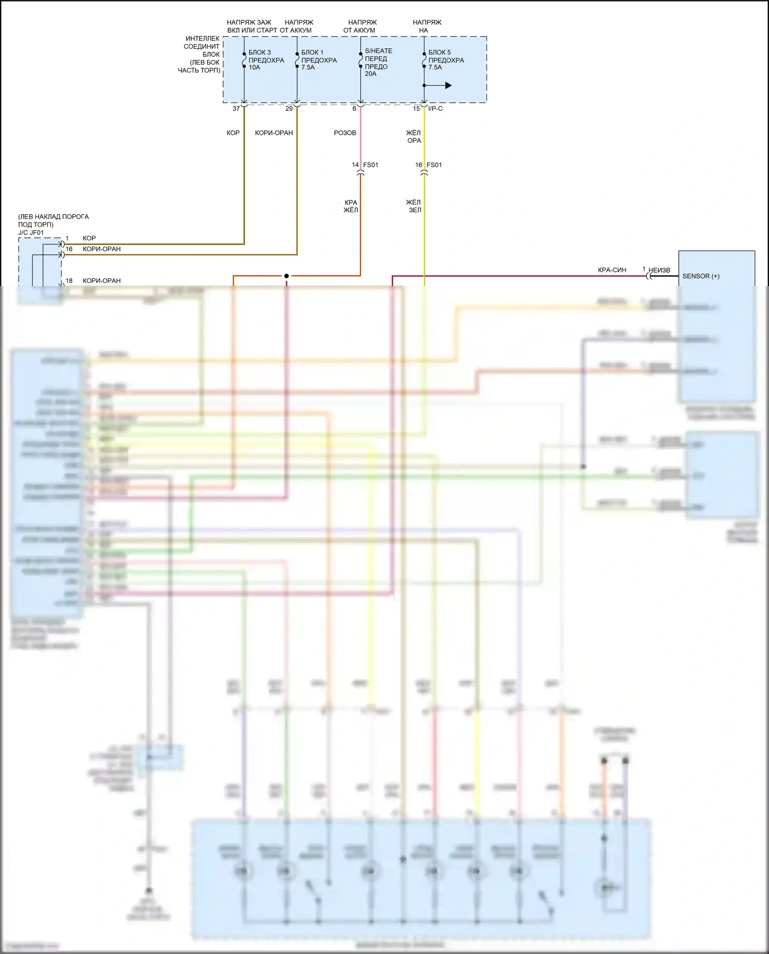Grand Santa Fe Hyundai III рестайлинг (2015-2018): Электрический ручник электросхема 