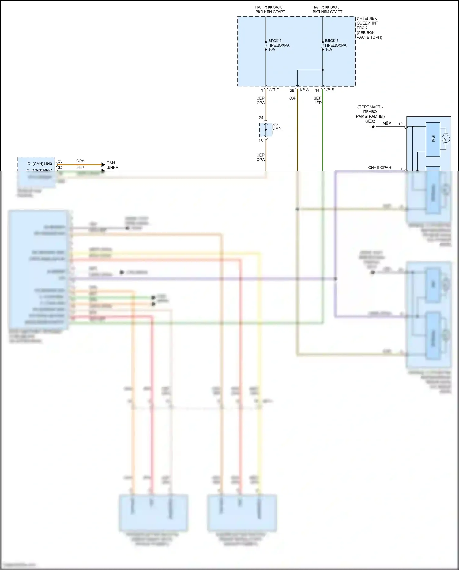 Grand Santa Fe Hyundai III рестайлинг (2015-2018): Электросхема адаптивного переднего освещения 