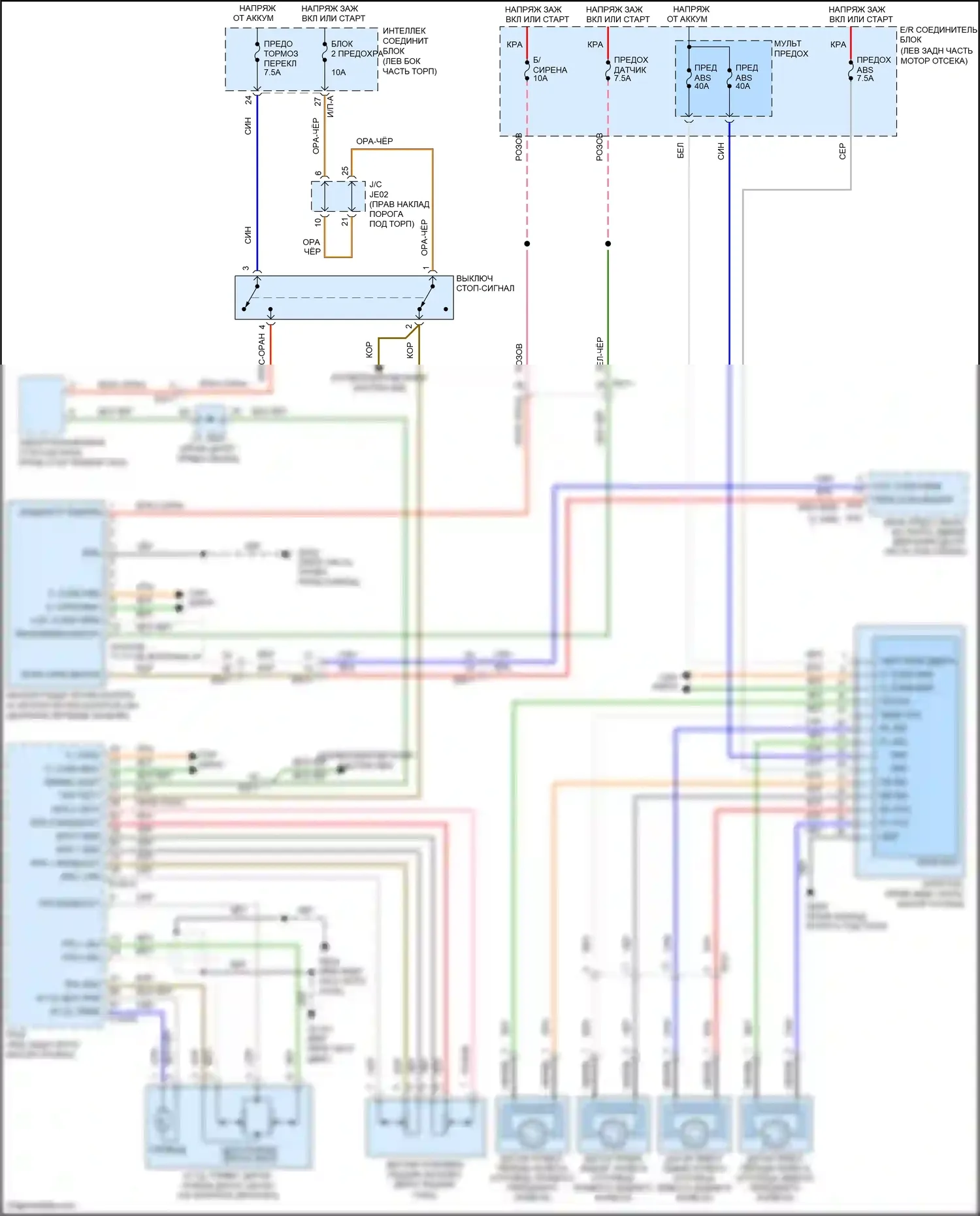 Grand Santa Fe Hyundai III рестайлинг (2015-2018): Электросхема круиз-контроля (1 из 2) 