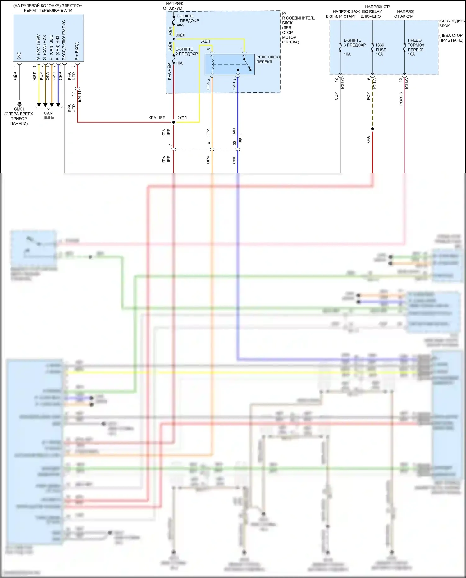 IONIQ 5 Hyundai I (2021-2024): Электросхема блокировки селектора 
