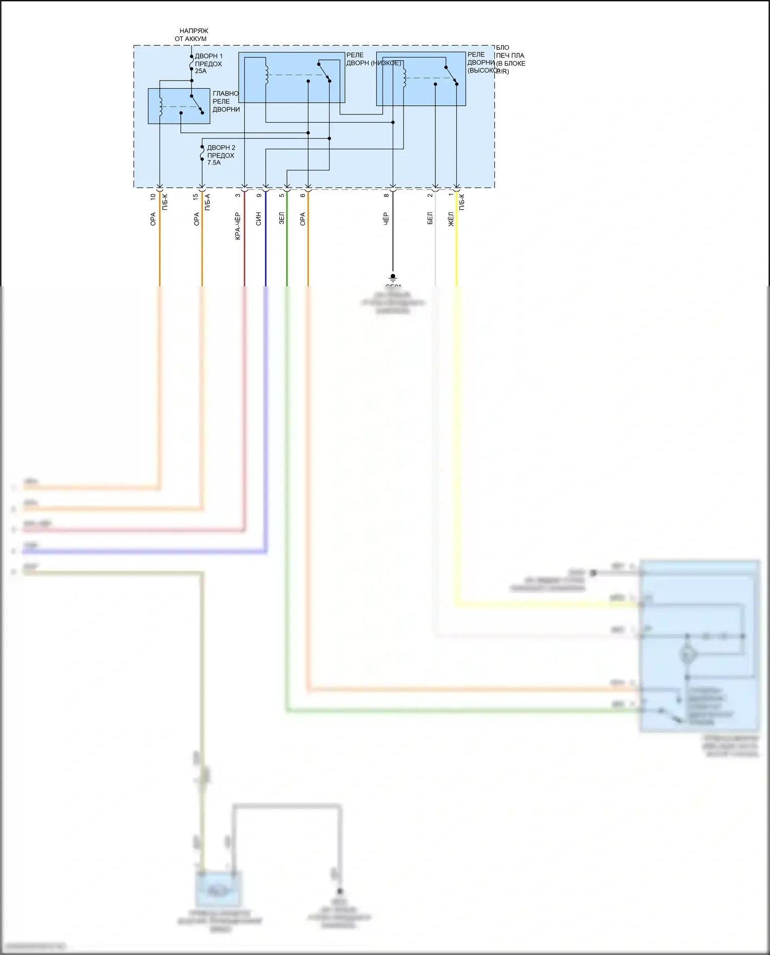 IONIQ 5 Hyundai I (2021-2024): Дворники и омыватели электросхема (2 из 2) 