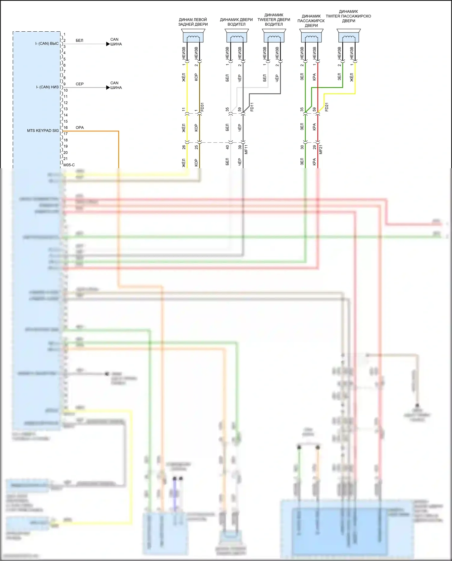 IONIQ 5 Hyundai I (2021-2024): Электросхема магнитолы, без усилителя (1 из 4) 