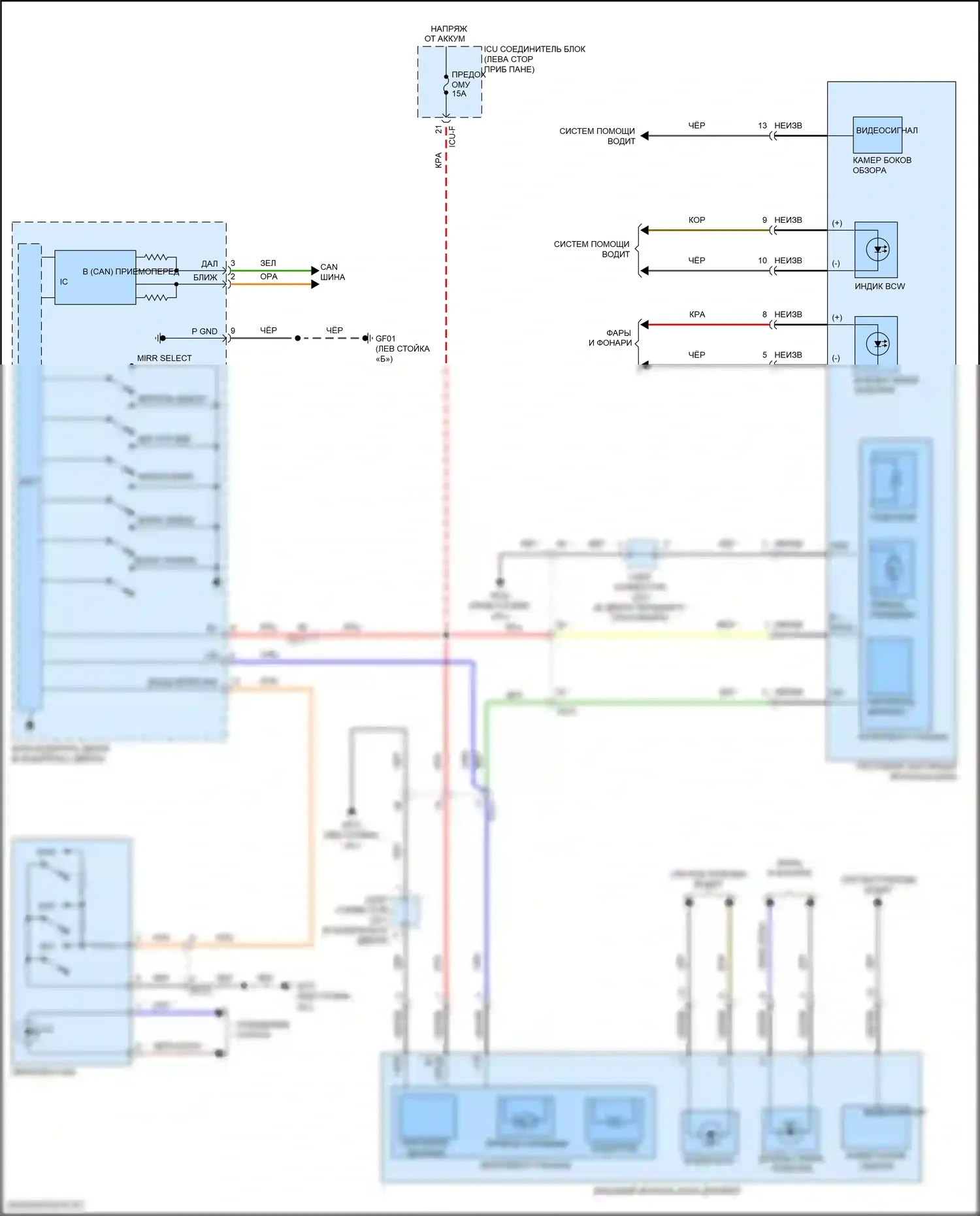 IONIQ 5 Hyundai I (2021-2024): Электросхема зеркал памяти 