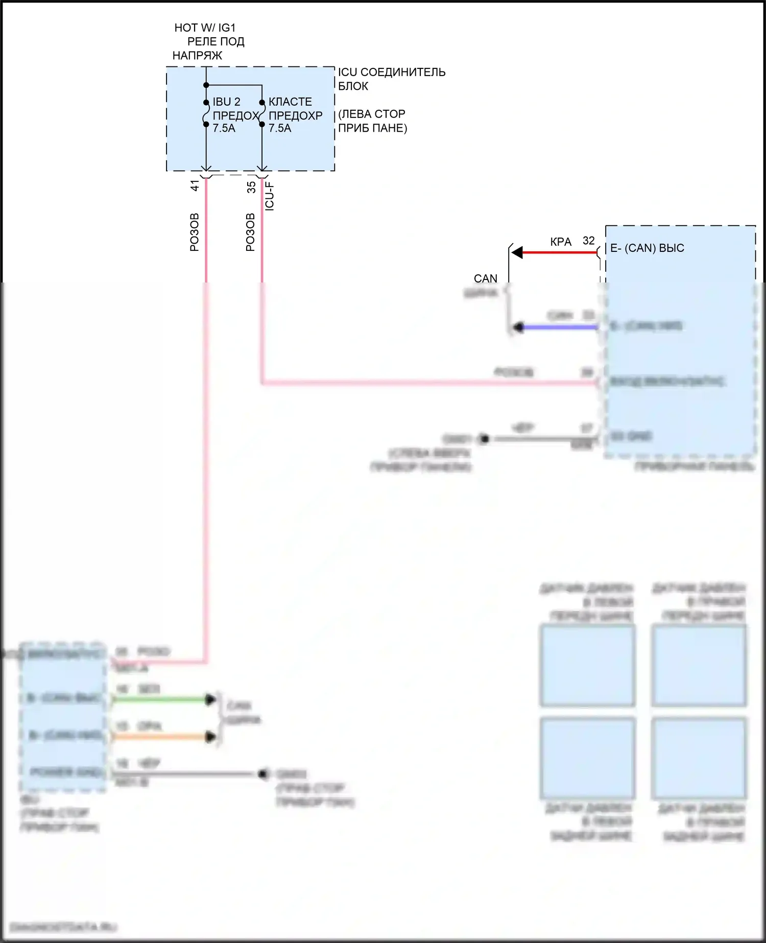 IONIQ 5 Hyundai I (2021-2024): Электросхема контроля давления в шинах 