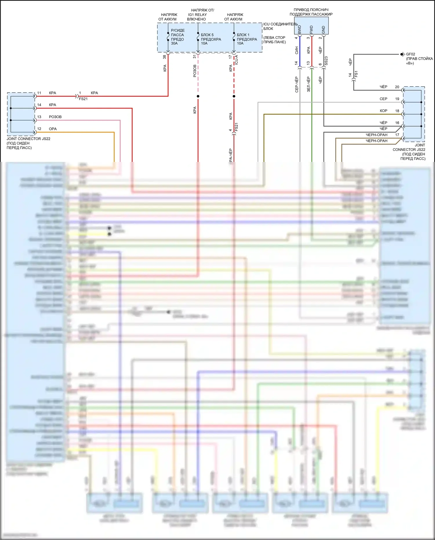 IONIQ 5 Hyundai I (2021-2024): Питание пассажиров сиденья электросхема, с релаксацией, без выключателя 