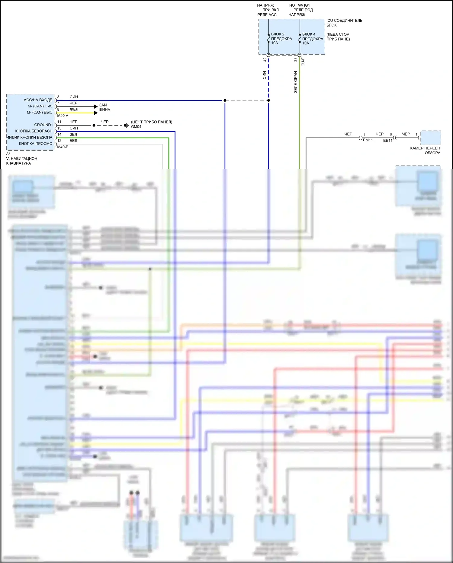 IONIQ 5 Hyundai I (2021-2024): Электросхема парктроника, с adas (1 из 2) 
