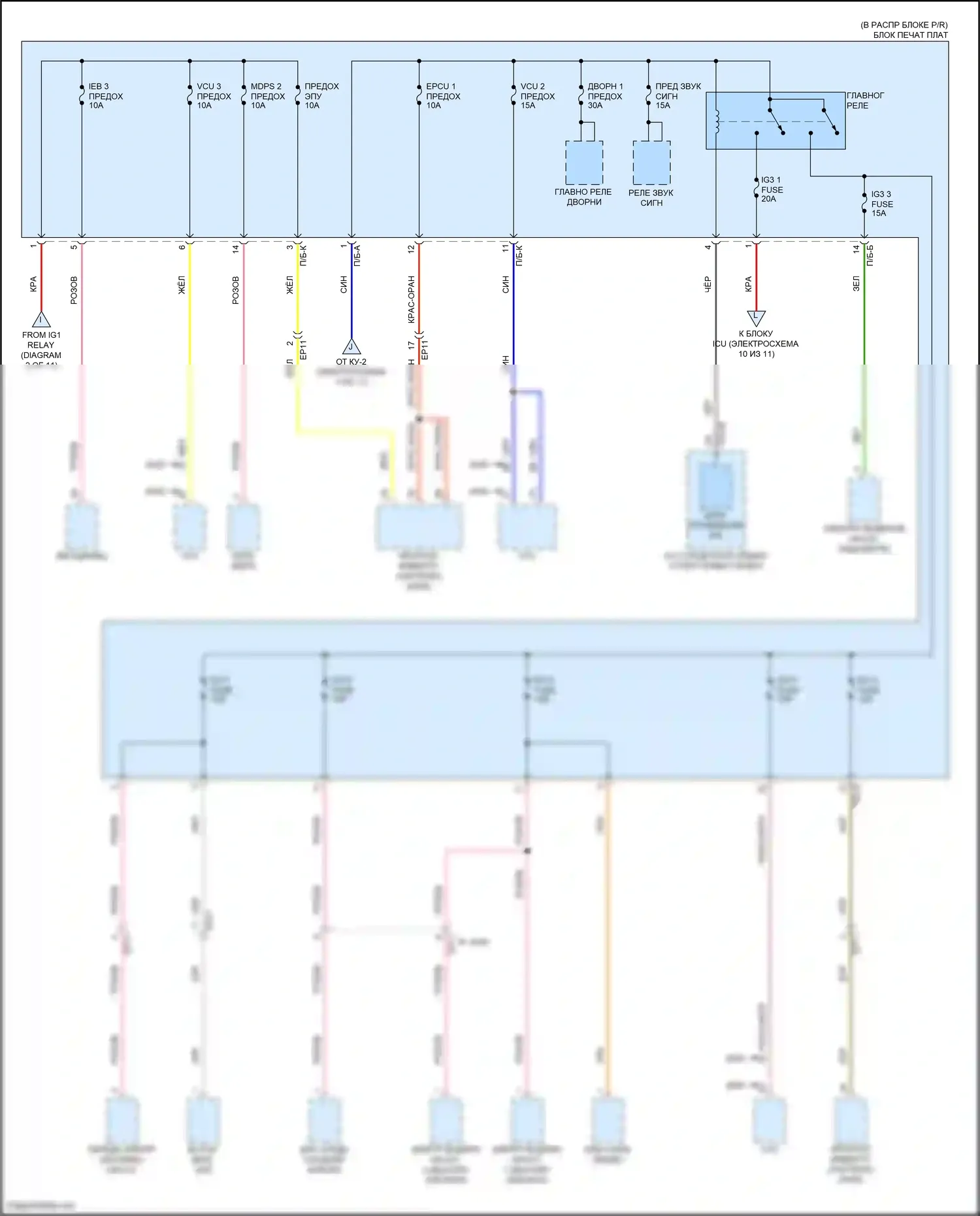 IONIQ 6 Hyundai I (2022-2024): Электросхема блока предохранителей реле (3 из 11) 