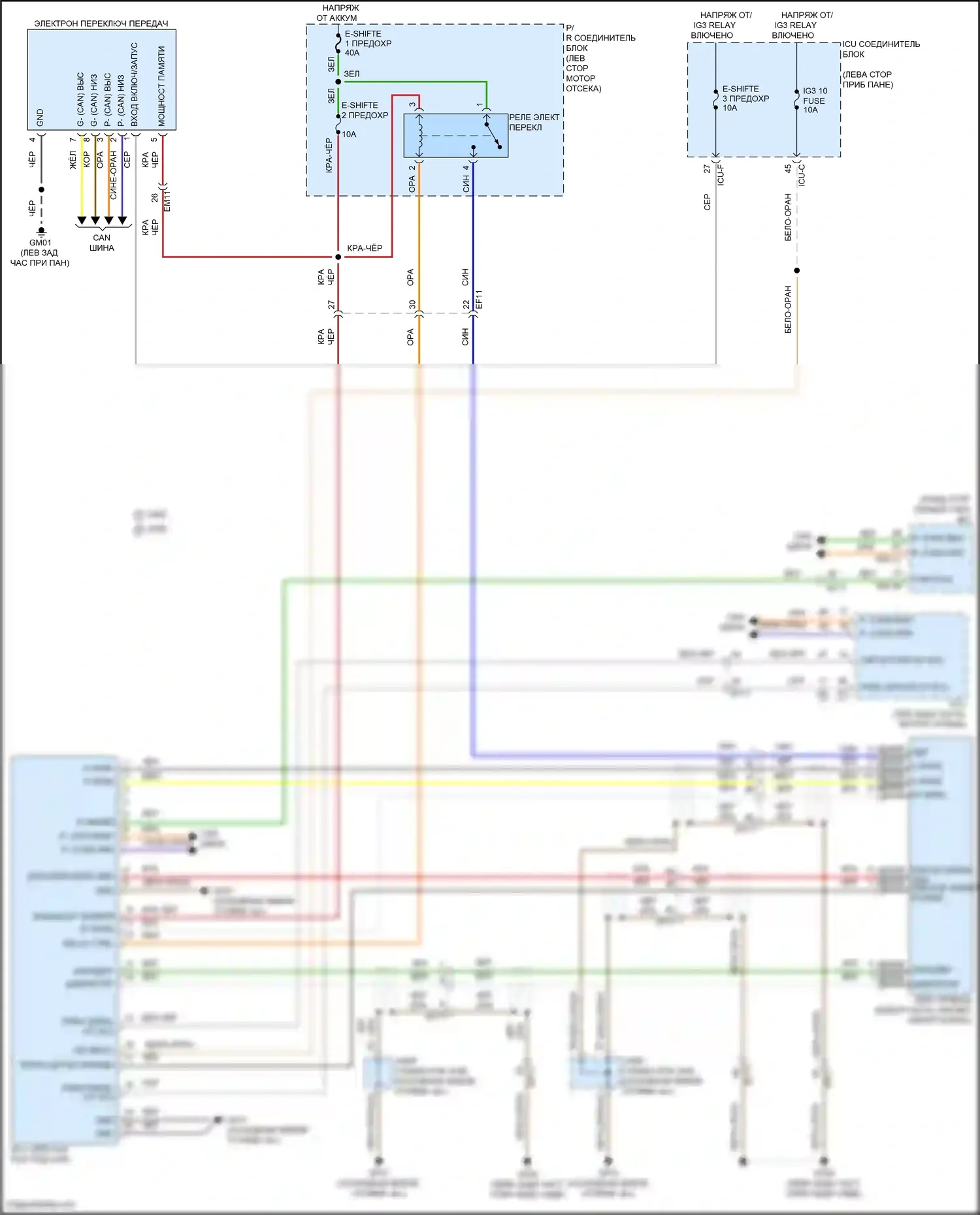 IONIQ 6 Hyundai I (2022-2024): Электросхема блокировки селектора 