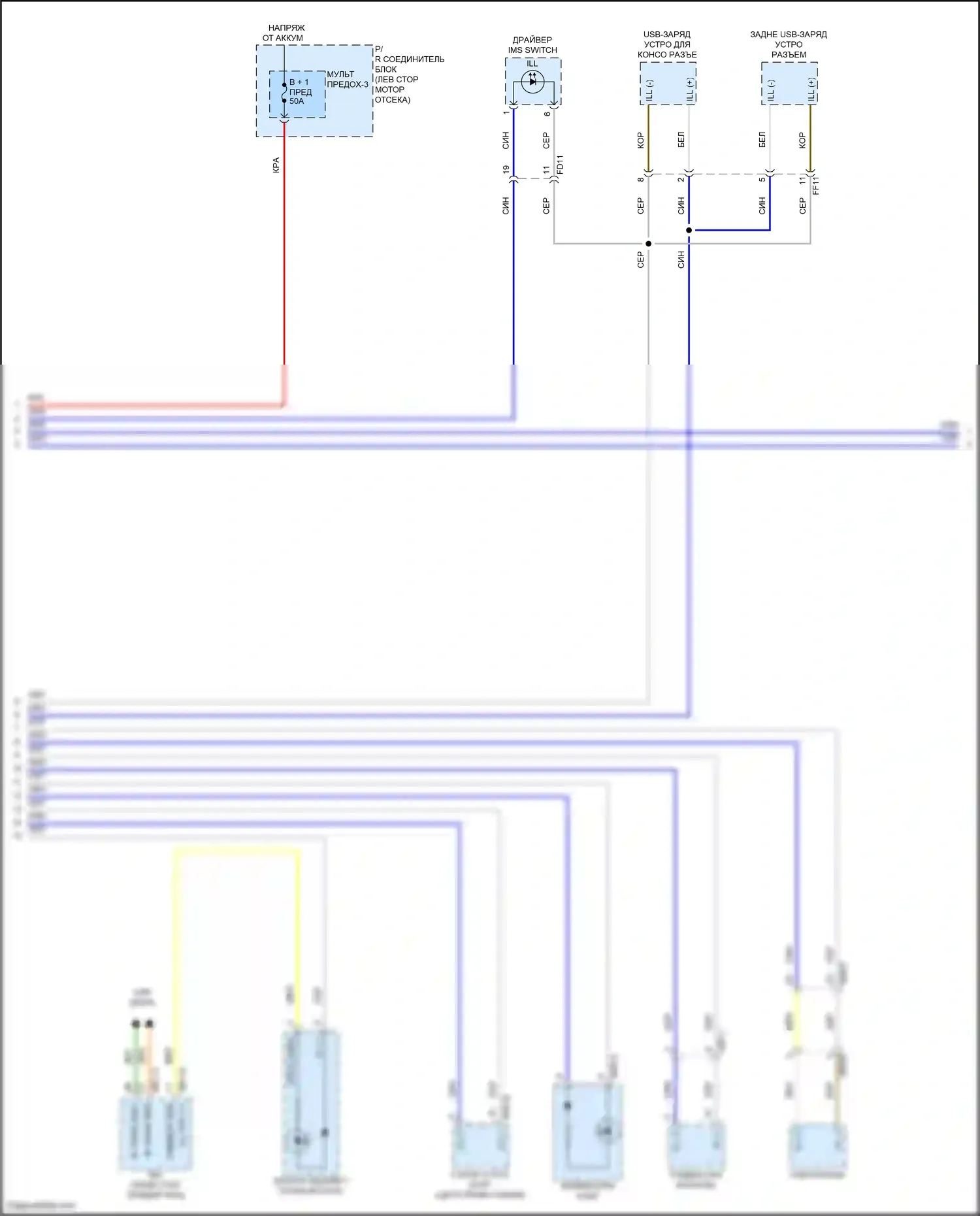 IONIQ 6 Hyundai I (2022-2024): Электросхема подсветки приборной панели (2 из 3) 