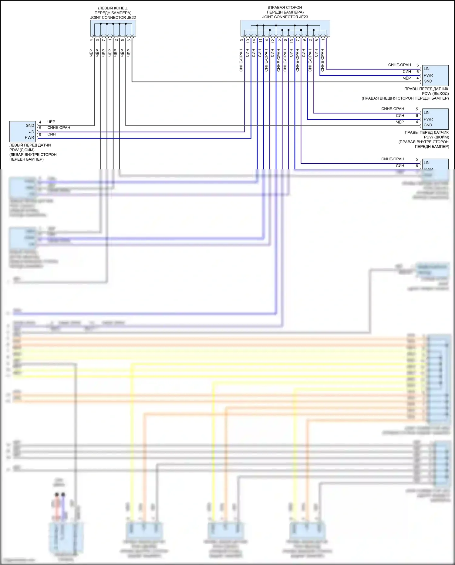 IONIQ 6 Hyundai I (2022-2024): Электросхема парктроника, с adas (2 из 2) 