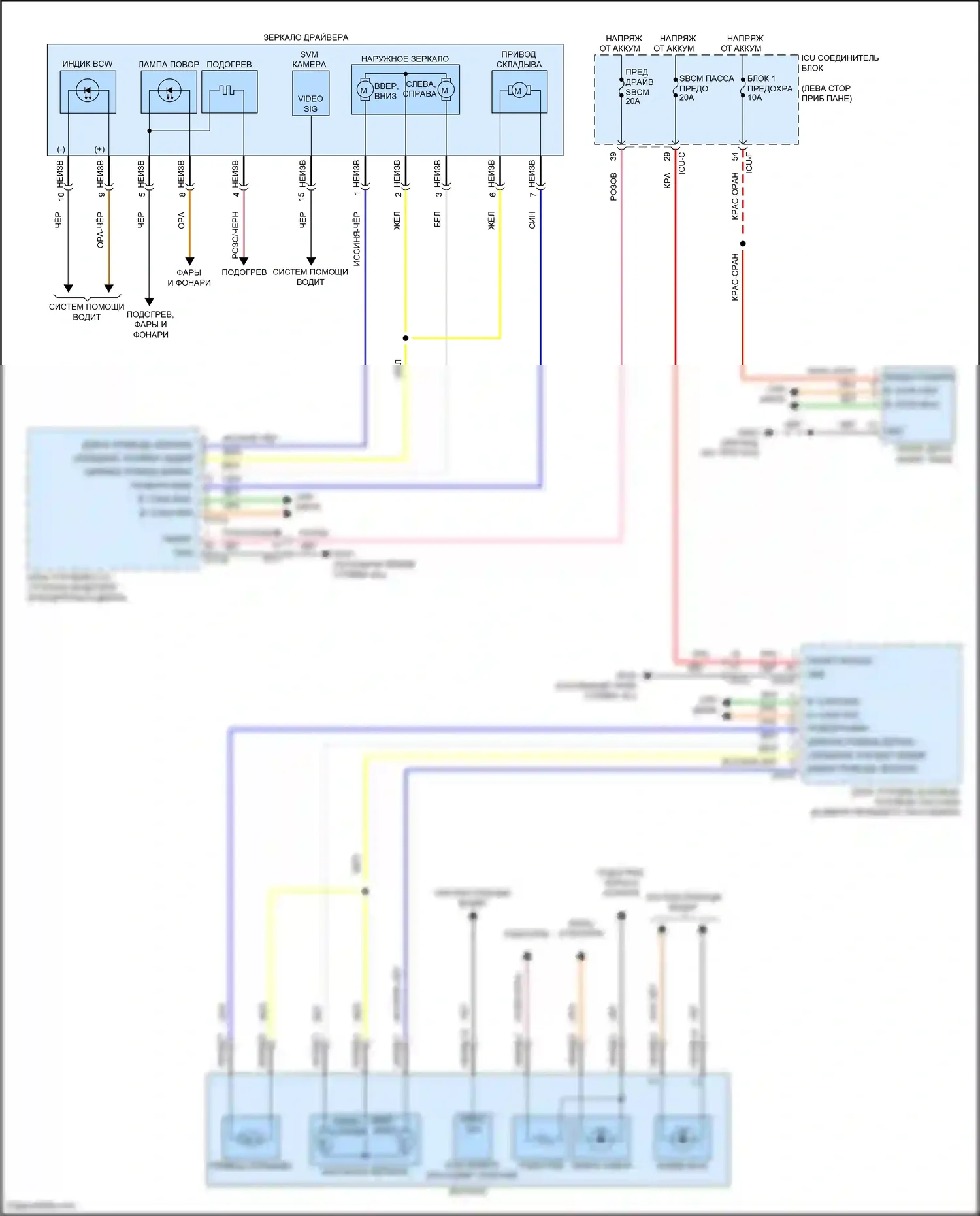 IONIQ 6 Hyundai I (2022-2024): Электросхема управления зеркалами заднего вида 