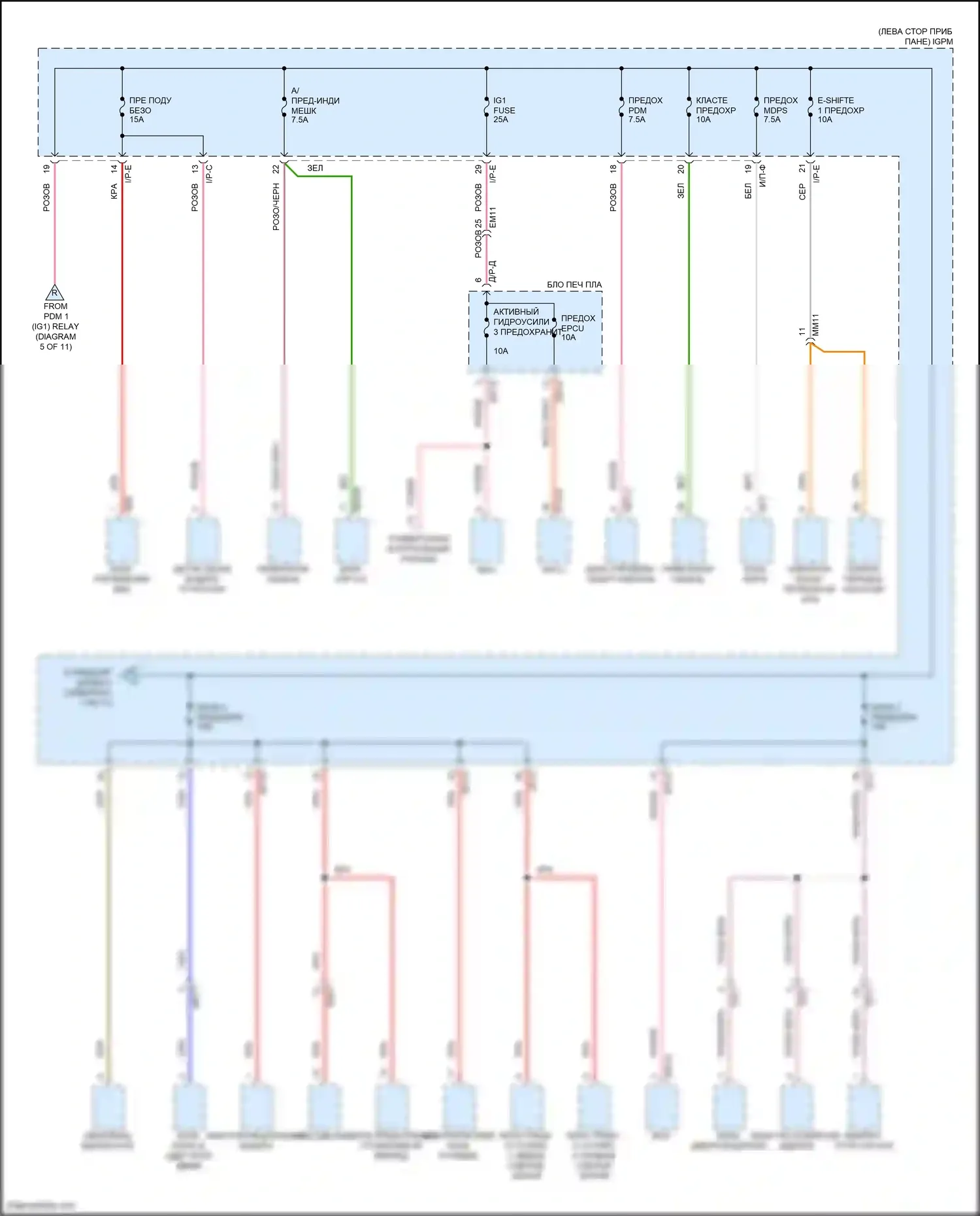 IONIQ Hyundai I (2016-2024): Электросхема блока предохранителей реле, электрическая (6 из 11) 
