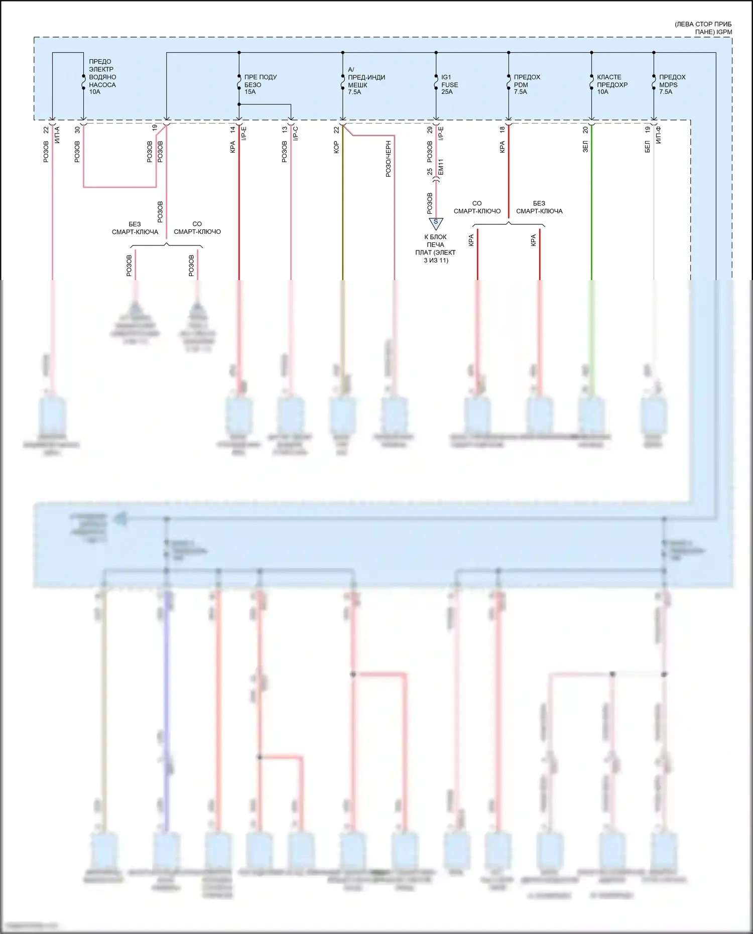 IONIQ Hyundai I (2016-2024): Электросхема блока предохранителей реле, гибридного (6 из 11) 