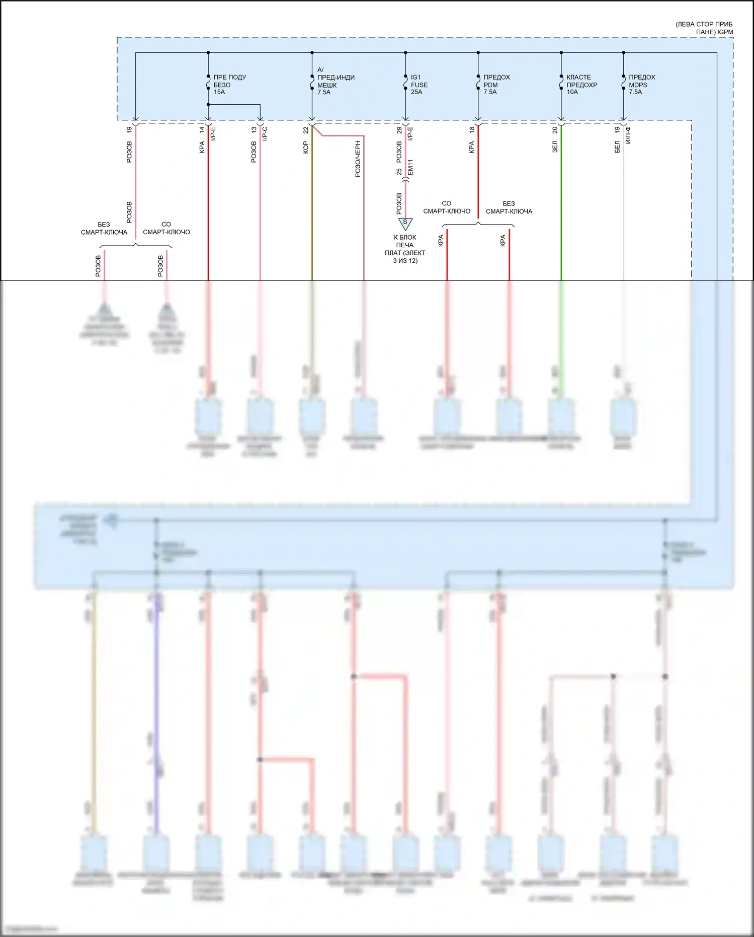 IONIQ Hyundai I (2016-2024): Электросхема блока предохранителей реле, подключаемый гибрид (6 из 12) 