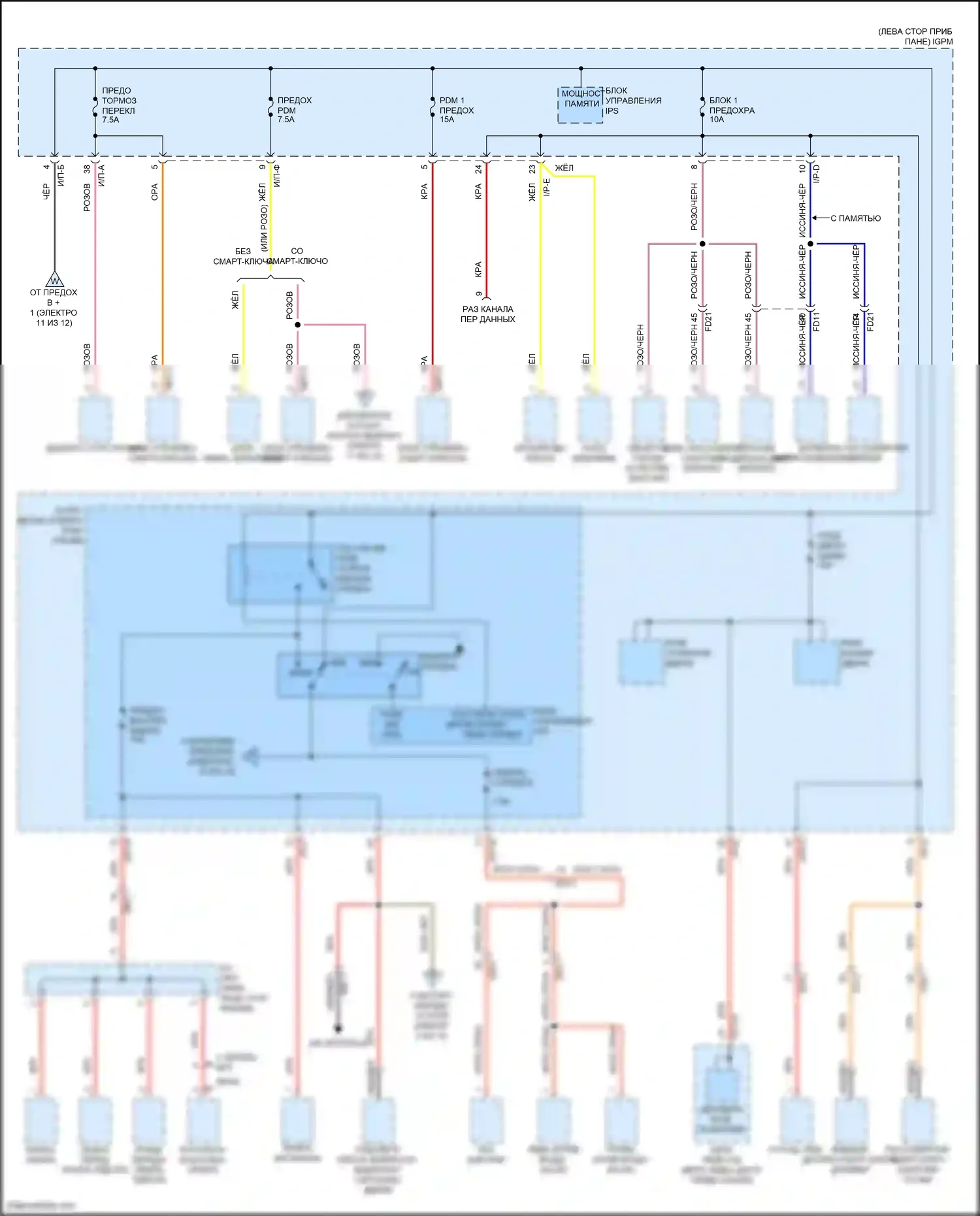 IONIQ Hyundai I (2016-2024): Электросхема блока предохранителей реле, подключаемый гибрид (9 из 12) 