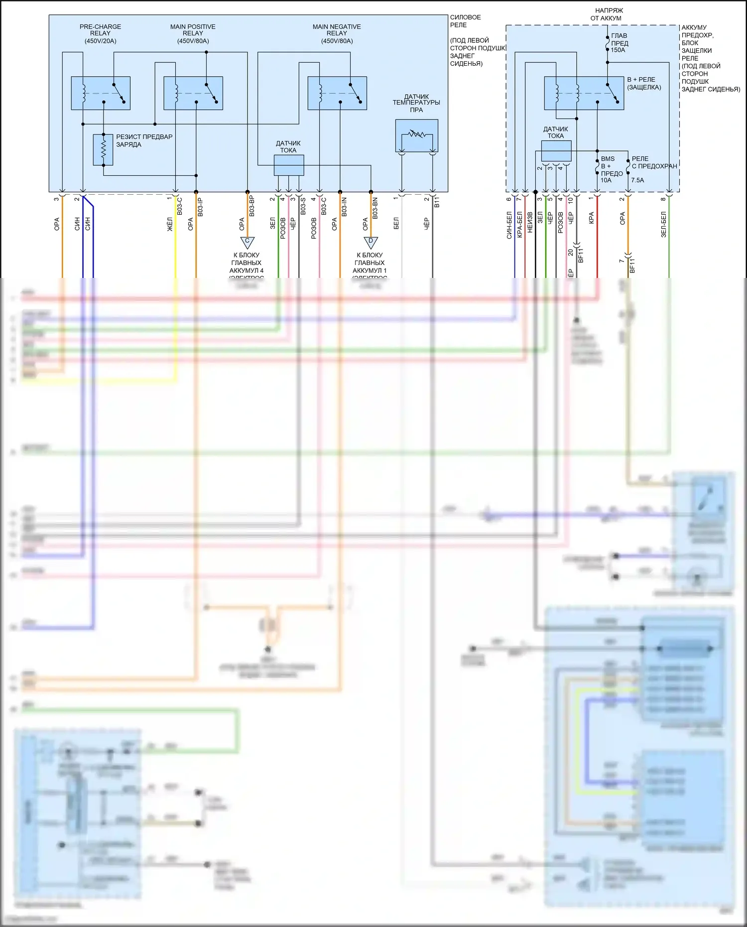 IONIQ Hyundai I (2016-2024): Электросхема двигатель 1.6л гибрид, электросхема управления гибрида (3 из 5) 