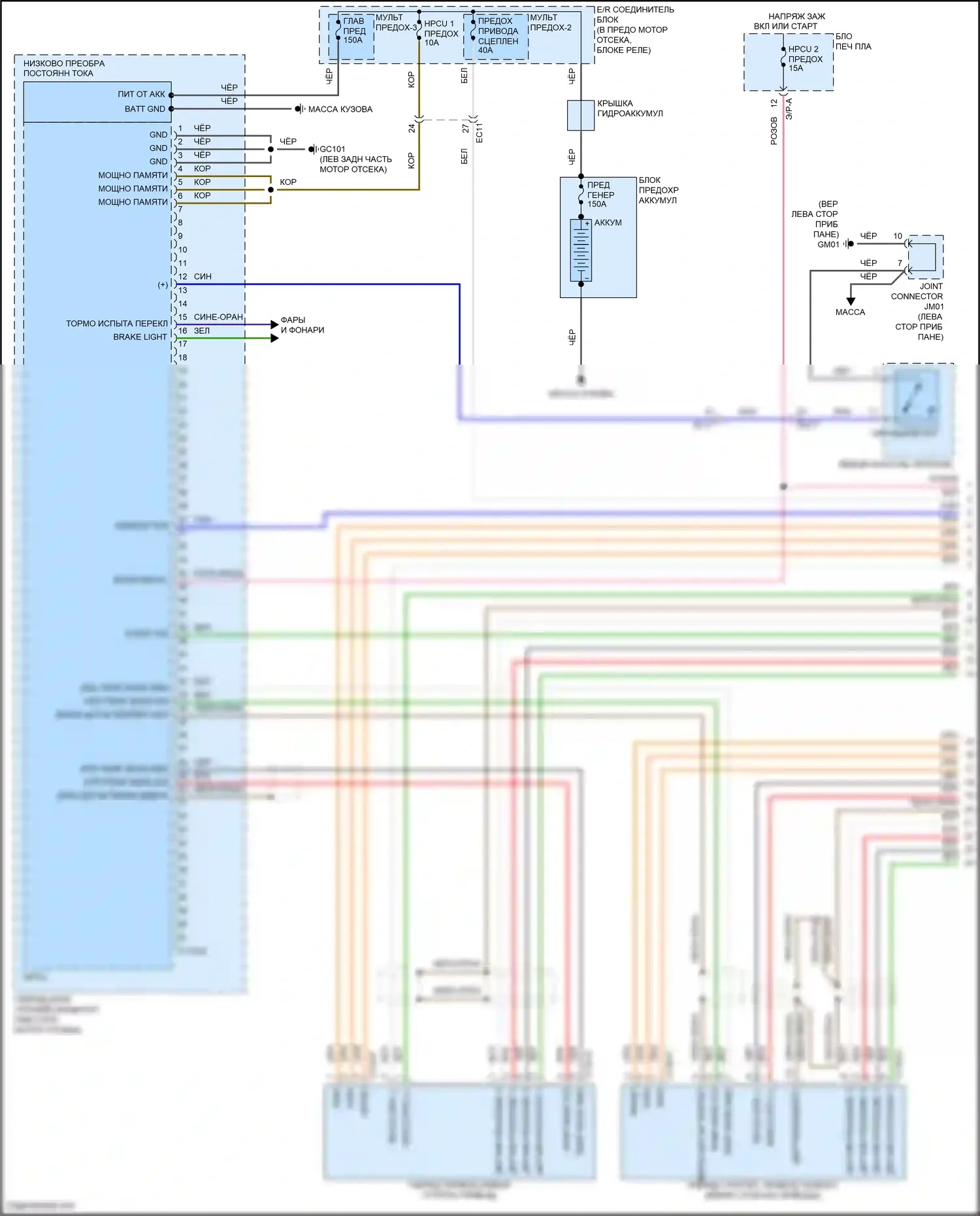 IONIQ Hyundai I (2016-2024): Электросхема двигателя 1.6l подключаемый гибрид, электросхема гибридного управления (1 из 12) 