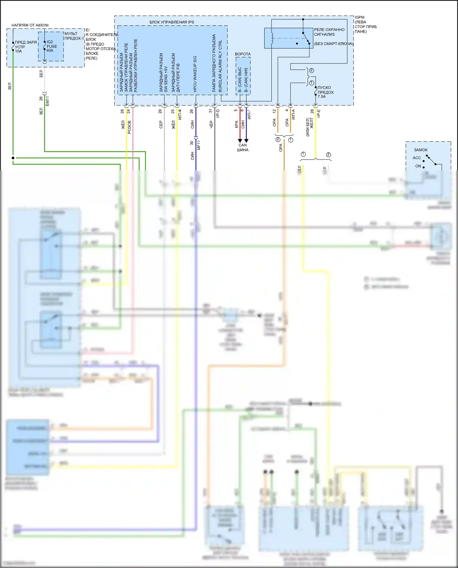 IONIQ Hyundai I (2016-2024): Электросхема двигателя 1.6l подключаемый гибрид, электросхема гибридного управления (6 из 12) 