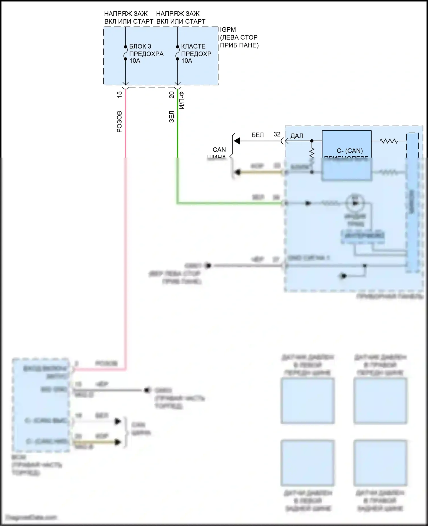 IONIQ Hyundai I (2016-2024): Электросхема контроля давления в шинах, электрическая 