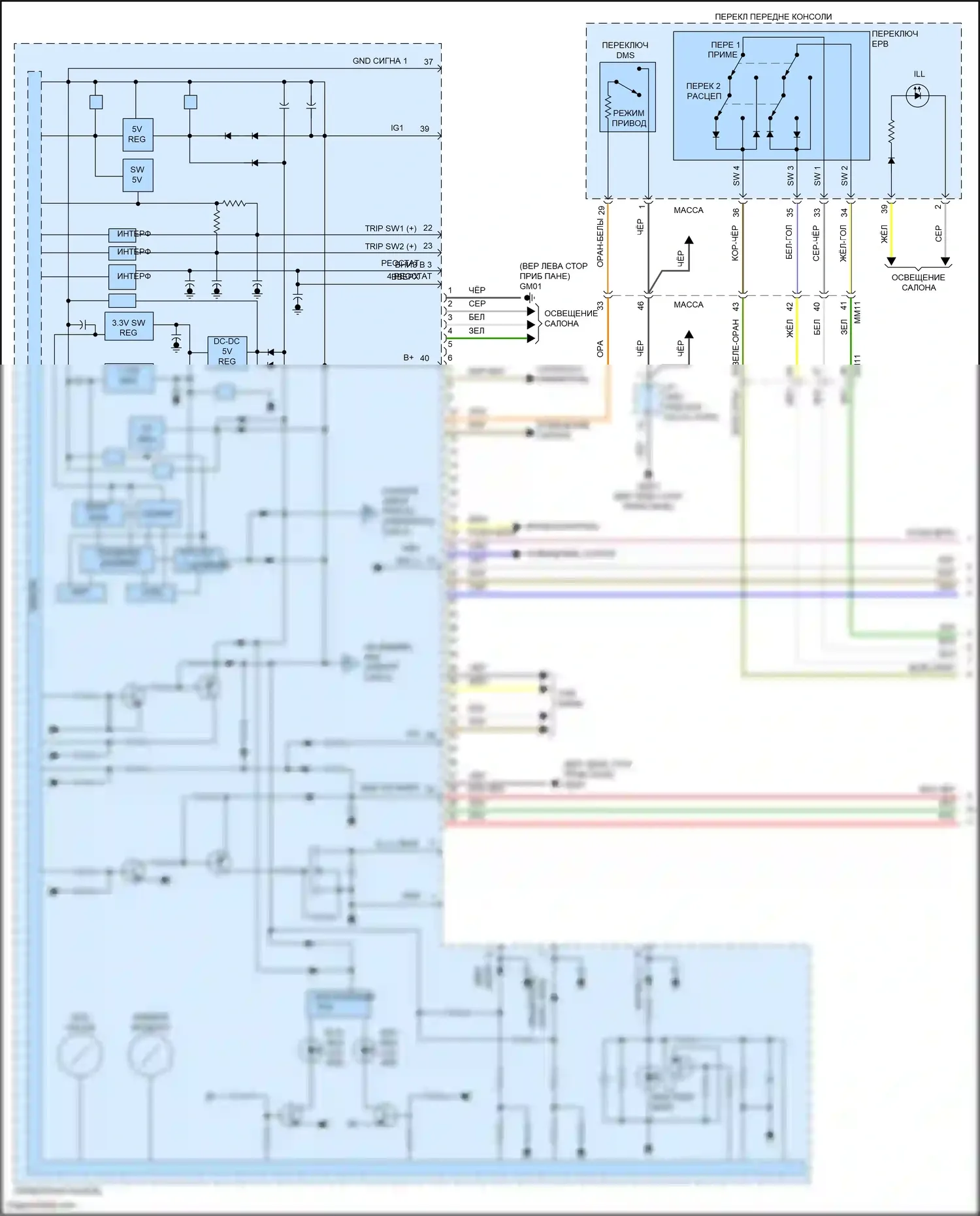 IONIQ Hyundai I (2016-2024): Электросхема приборной панели, электрическая (1 из 3) 