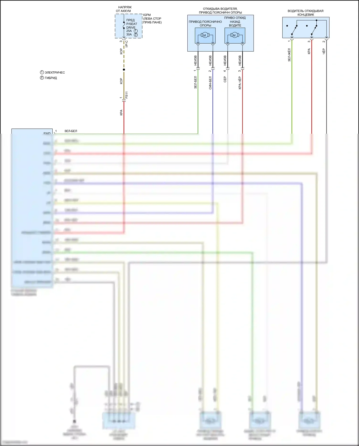 IONIQ Hyundai I (2016-2024): Электросхема сидений, 10-сторонняя 