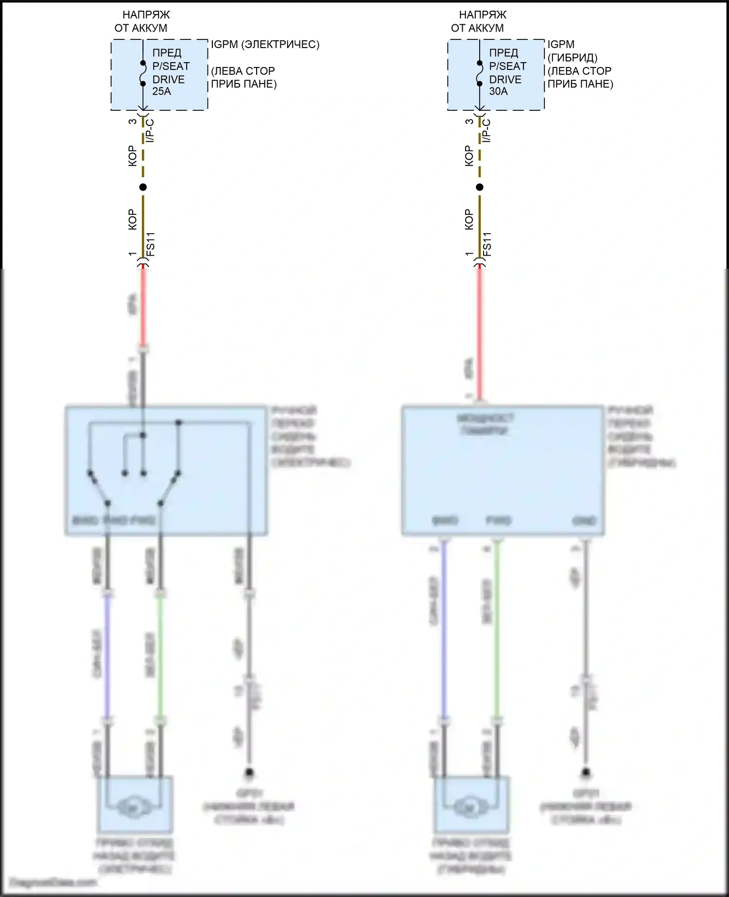 IONIQ Hyundai I (2016-2024): Электросхема сидений, 2- путь 