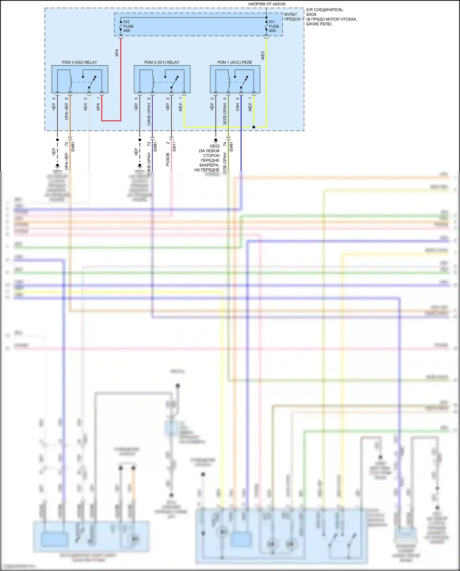 IONIQ Hyundai I (2016-2024): Электрическая электросхема иммобилайзера с интеллектуальной системой ключей (2 из 3) 