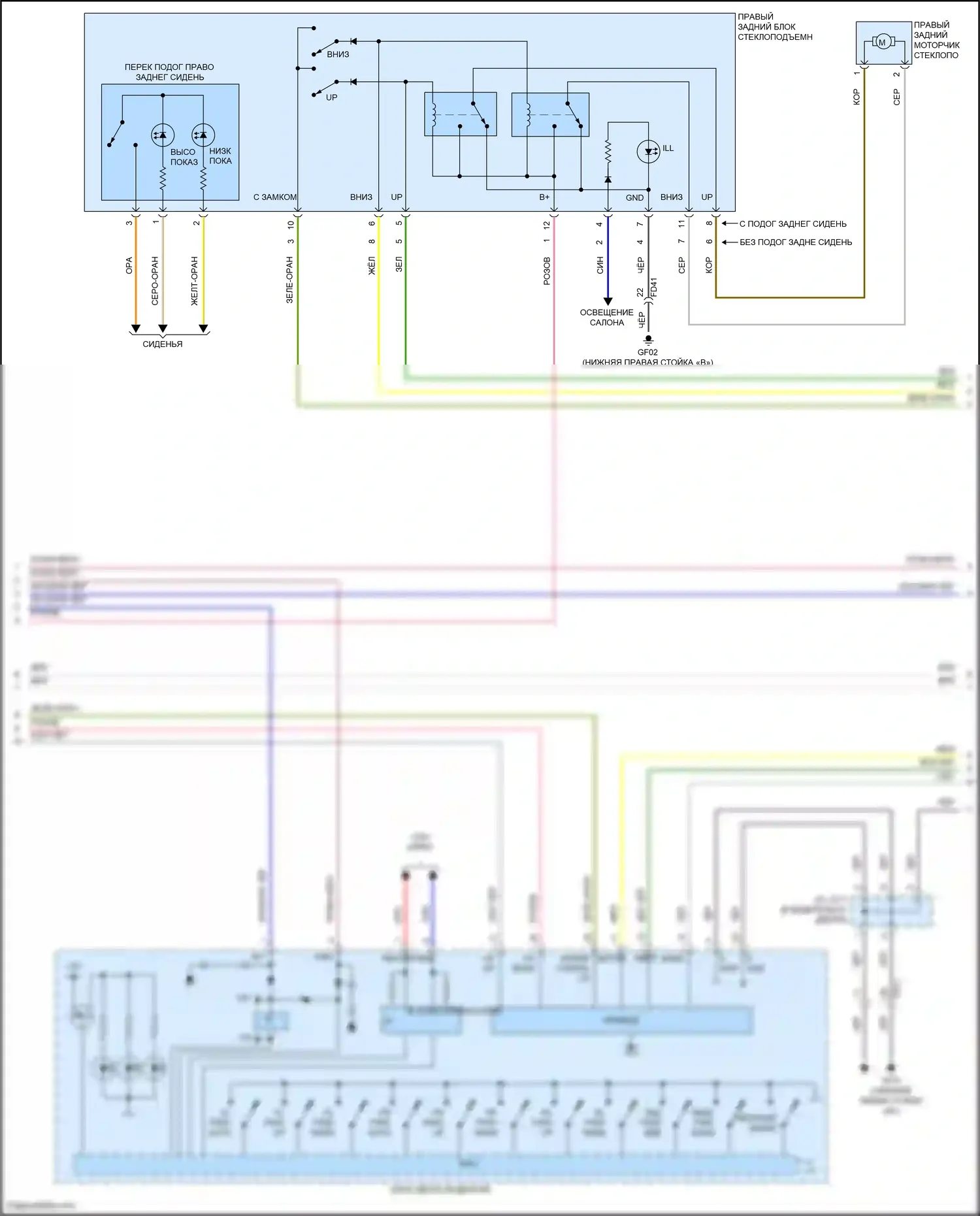 IONIQ Hyundai I (2016-2024): Электросхема стеклоподъемников, с ims (2 из 3) 